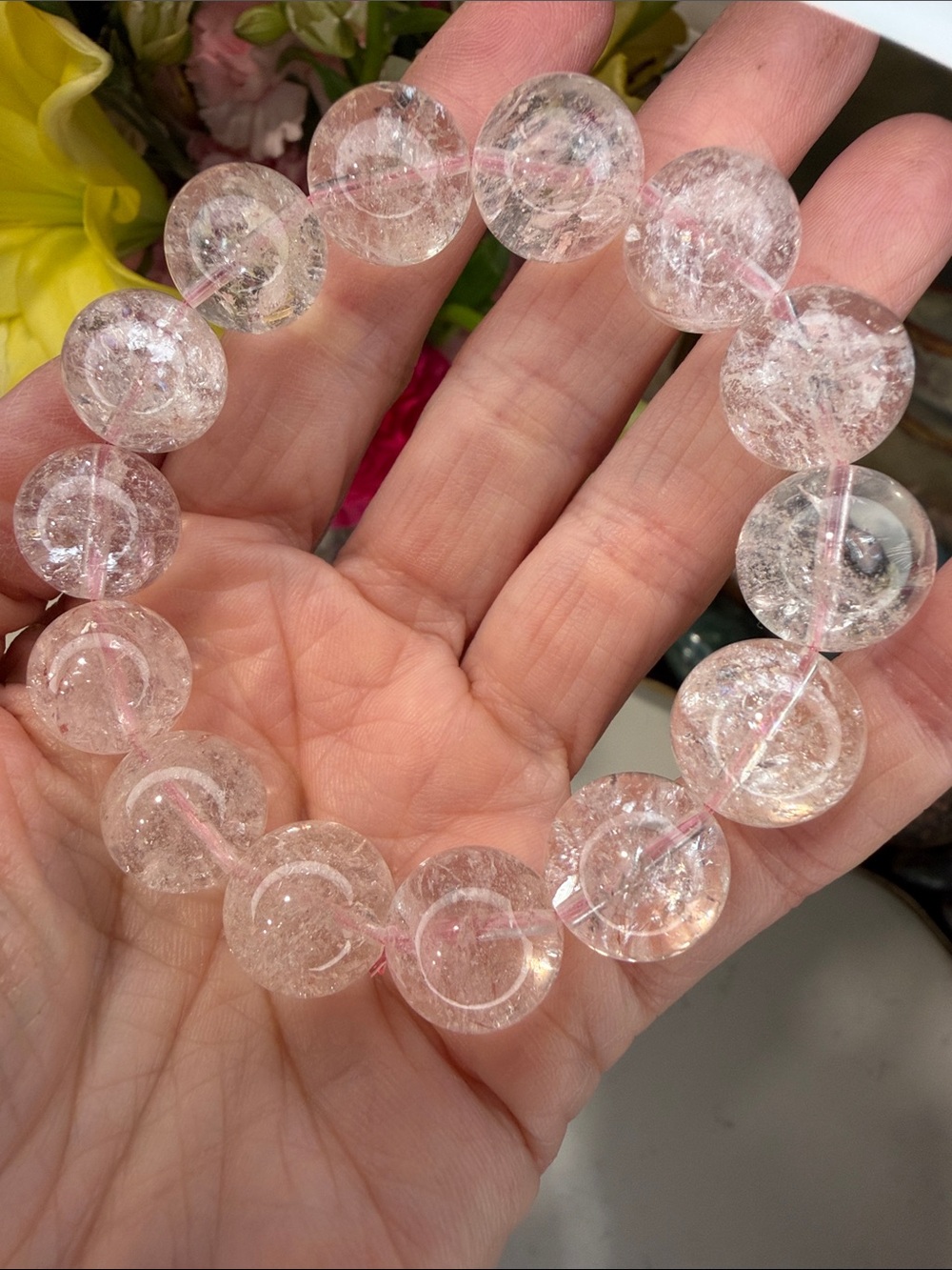 HQ Pink Himalayan Quartz Bracelet: B1183